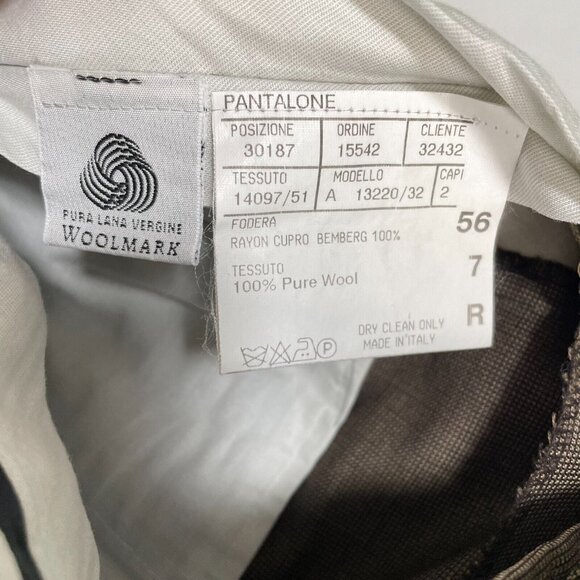 Canali Super 120s Wool Suit Mens 56R Brown 35x29 Pleated Pants 2-Piece - Picture 15 of 16